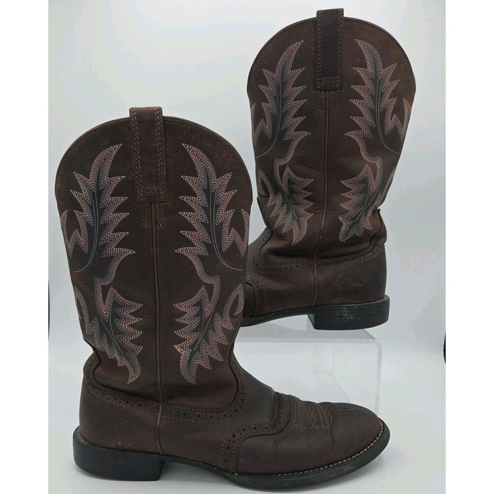 Ariat Women's Heritage Stockman Sassy Performance Brown Boots Round Toe Size 8.5